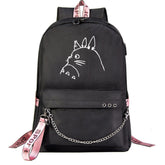 Tonari no Totoro Shool Bag Backpack USB Charging Students Notebook Bag for Kids Gifts